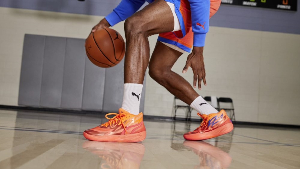 Puma's MB.02, the second version of NBA player LaMelo Ball’s best selling signature basketball shoe.