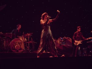 Karen O and the Yeah Yeah yeahs perform.