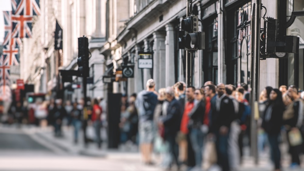 Regent Street, one of London's busiest shopping streets.