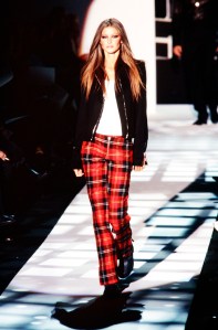 Gisele Bundchen in the Tommy Hilfiger Fall 1999 coed show at the Roseland Ballroom in Manhattan. The band Sugar Ray provided background music as models walked the runway.