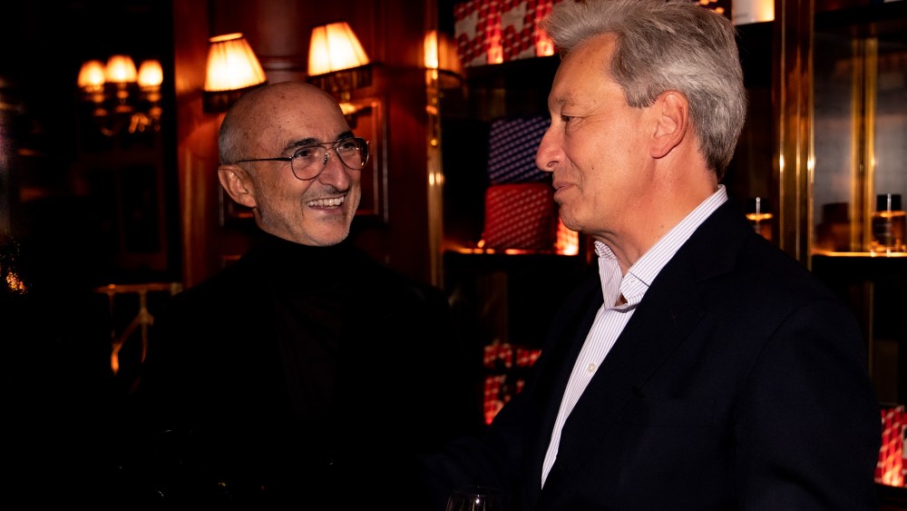 Pierre Hardy and Frédéric Malle at Le Voltaire.