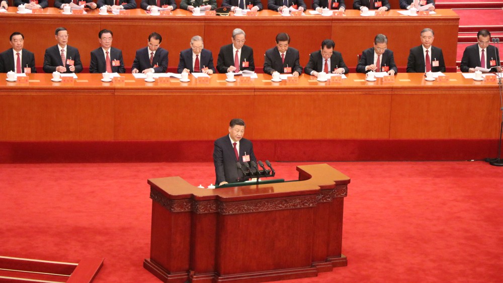 Chinese President Xi Jinping speaks during the 20th National Congress of the Communist Party at the Great Hall of the People in Beijing, China on October 16, 2022.