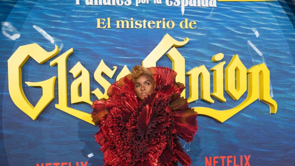 MADRID, SPAIN - OCTOBER 19: Janelle Monae attends "Puñales Por La Espalda: El Misterio De Glass Onion" Madrid Premiere at Callao Cinema on October 19, 2022 in Madrid, Spain. (Photo by Juan Naharro Gimenez/Getty Images for Netflix)