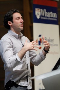 Neil Blumenthal speaking at the Baker Executive Speaker Series.