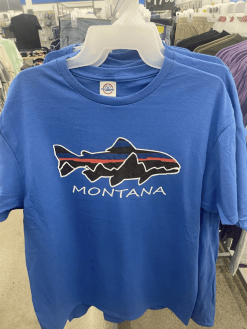 Robin Ruth USA has produced and sold apparel bearing what Patagonia calls “nearly identical” copies of its P-6 Trout logo and artwork, replacing the outdoor retailer’s “Patagonia” trademark with the word “Montana.”