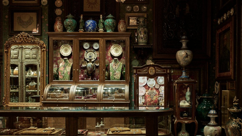 Jewelry is showcased in a separate room.