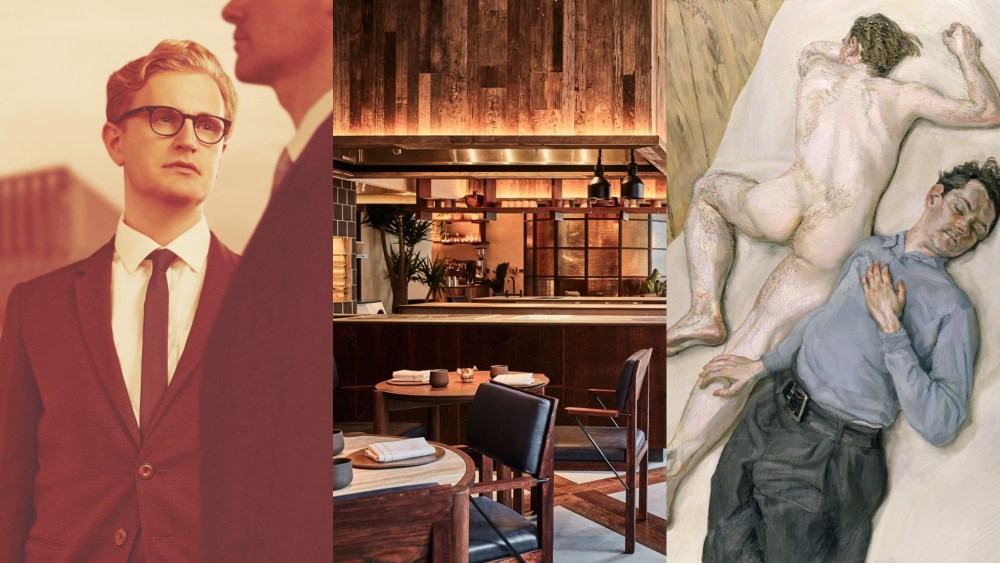 Theo Fraser Steele in "A Single Man"; Chef Santiago Lastra’s KOL restaurant; "Two Men," 1987-88 by Freud, Lucian.