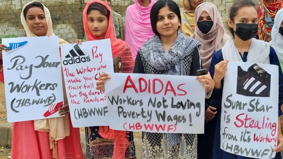 Adidas garment workers protest