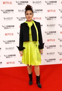 LONDON, ENGLAND - OCTOBER 08: Salma Hayek attends the "Bardo, False Chronicle Of A Handle Of Truths" UK Premiere during the 66th BFI London Film Festival at the Southbank Centre on October 08, 2022 in London, England. (Photo by John Phillips/Getty Images for BFI)