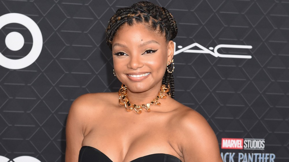 Halle Bailey at the world premiere of Marvel Studios’ “Black Panther: Wakanda Forever” held at the Dolby Theatre on October 26, 2022 in Los Angeles, California.