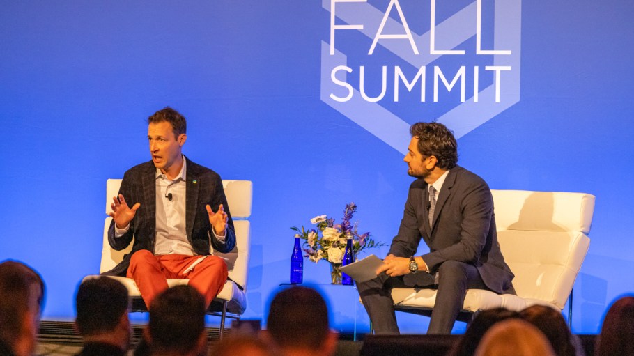 Vera Bradley president Daren Hull (left) and Sourcing Journal founder and president Edward Hertzman (right) discussing how brands can weather a recession.