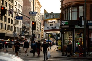 The scene in downtown L.A.