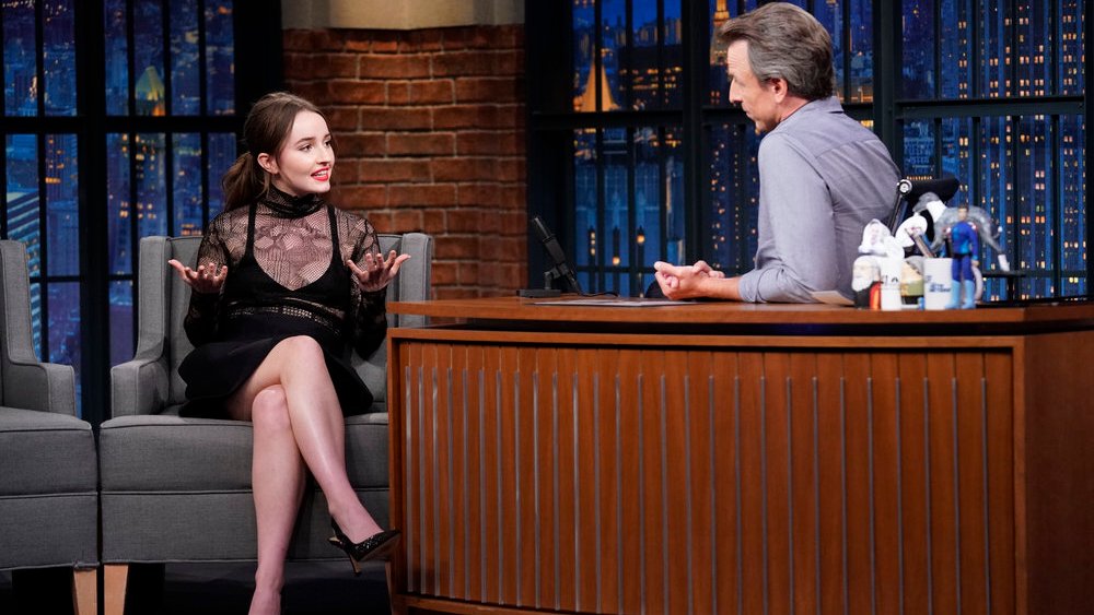 LATE NIGHT WITH SETH MEYERS -- Episode 1344 -- Pictured: (l-r) Actress Kaitlyn Dever during an interview with host Seth Meyers on October 11, 2022 -- (Photo by: Lloyd Bishop/NBC)