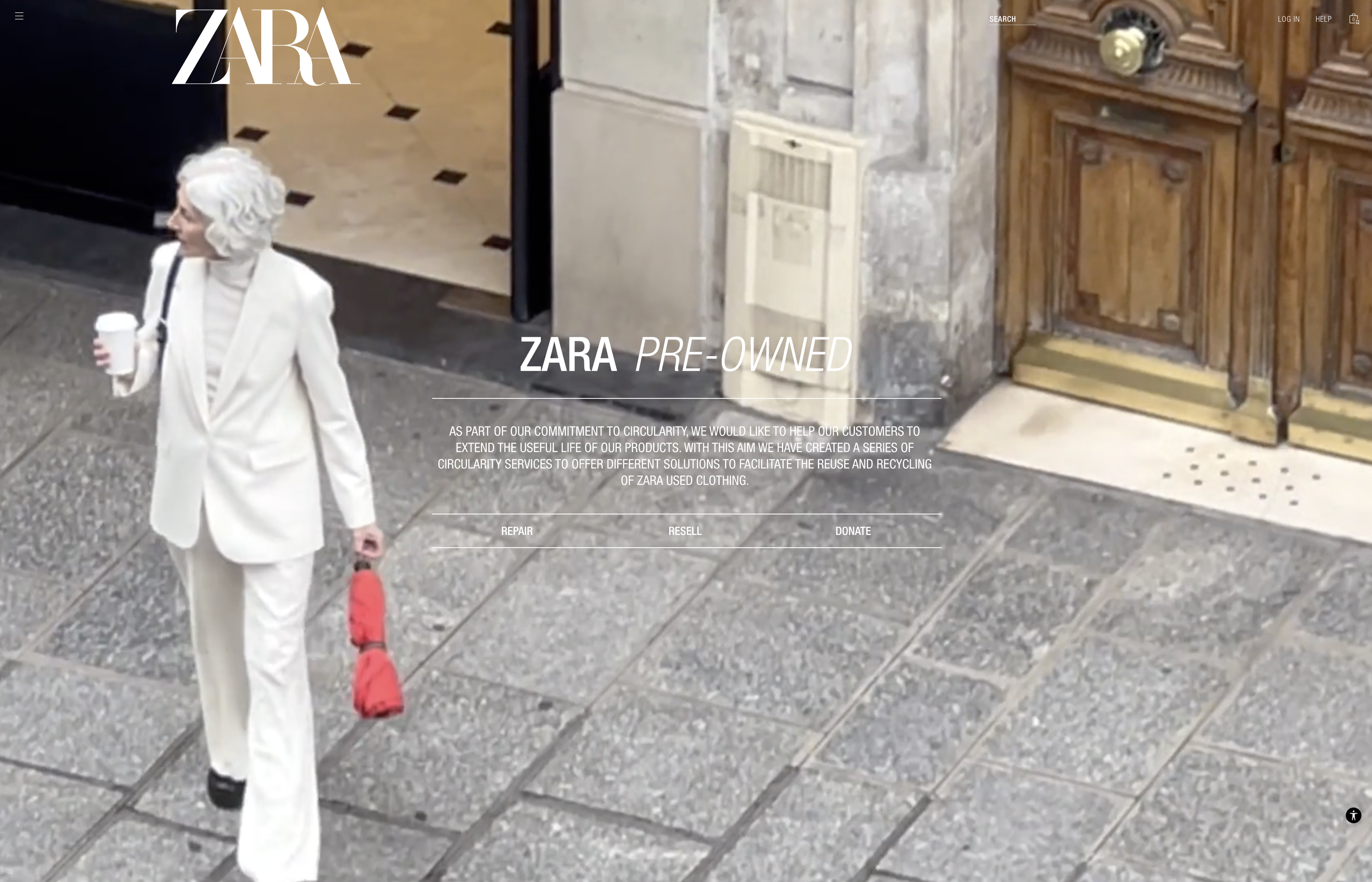 Zara's pre-owned repair resale sustainability program.