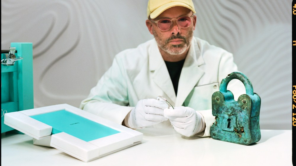 Daniel Arsham with his Tiffany "Lock" collaboration.
