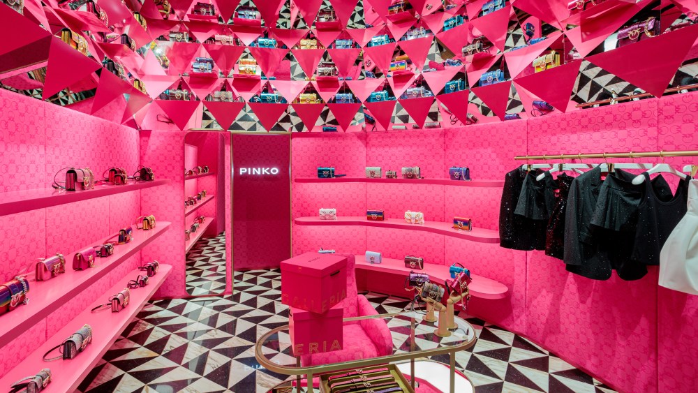 Inside the Pinko Galleria store in Milan.