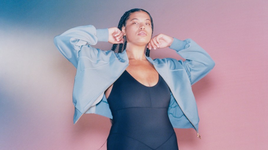 Adidas model wearing the Adidas x 11 Honore collaboration collection.