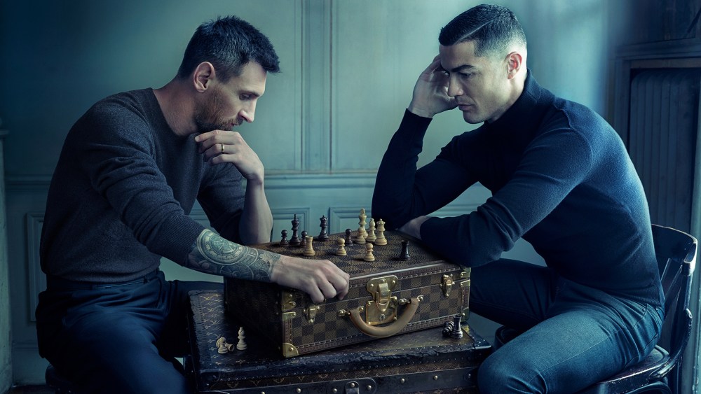 Lionel Messi and Cristiano Ronaldo in the Louis Vuitton brand campaign