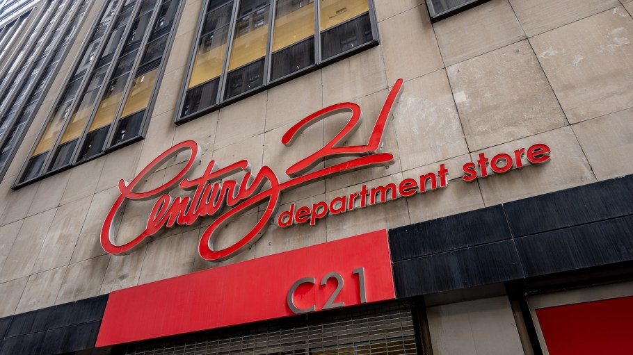 A view of the now defunct Century 21 store banner in downtown Manhattan. The New York department store will reopen the lower Manhattan location during 2023.