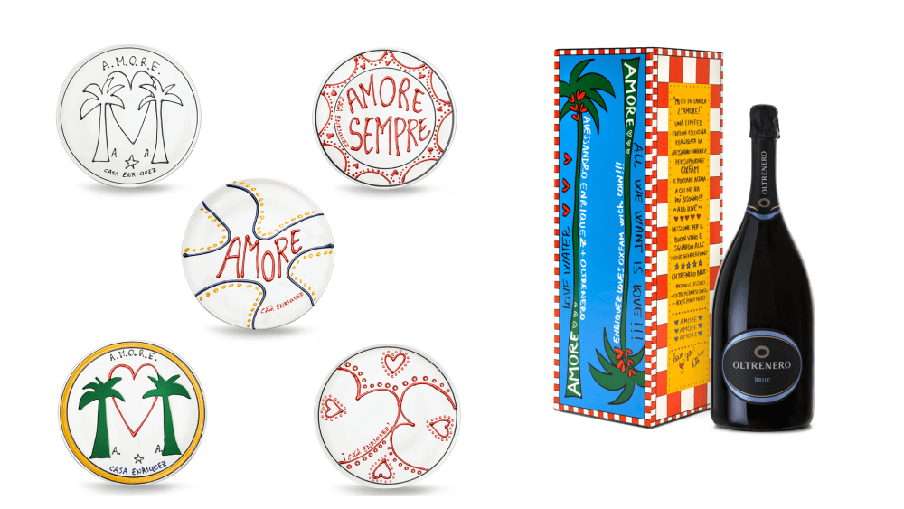 The collection of gifts designed by Alessandro Enriquez for the Coin and Oxfam Italia tie-up helping provide fresh water.