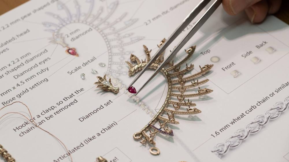 The making of an ear cuff from the Fabergé x "Game of Thrones" high jewelry collection