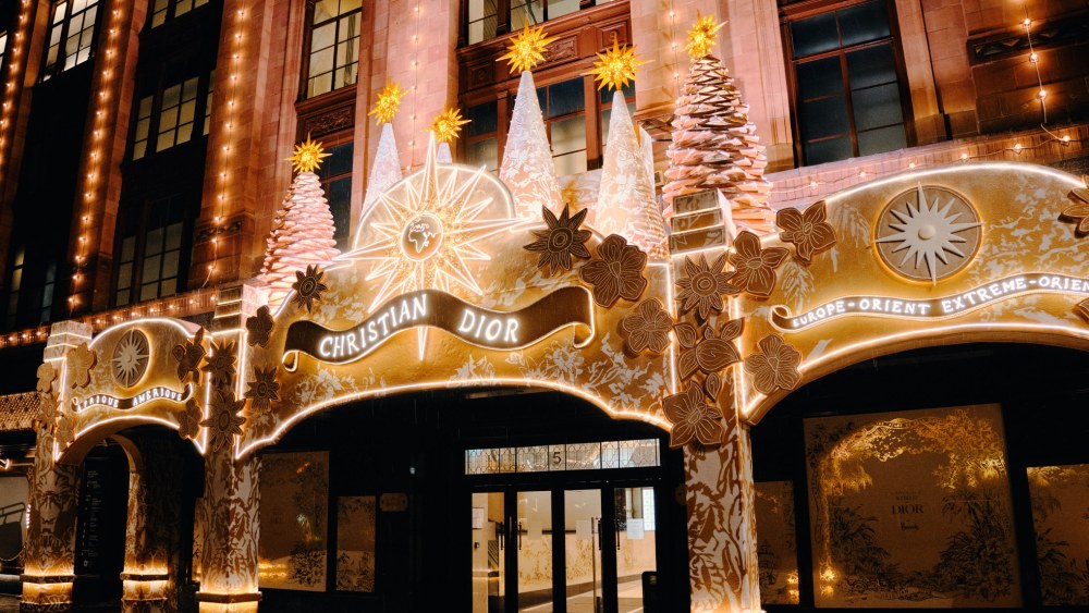 A look at Dior’s gingerbread holiday display at Harrods.