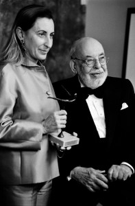 Miucca Prada and Stanley Marcus attend the Neiman Marcus Award Ceremony and Short Hills Mall store opening.