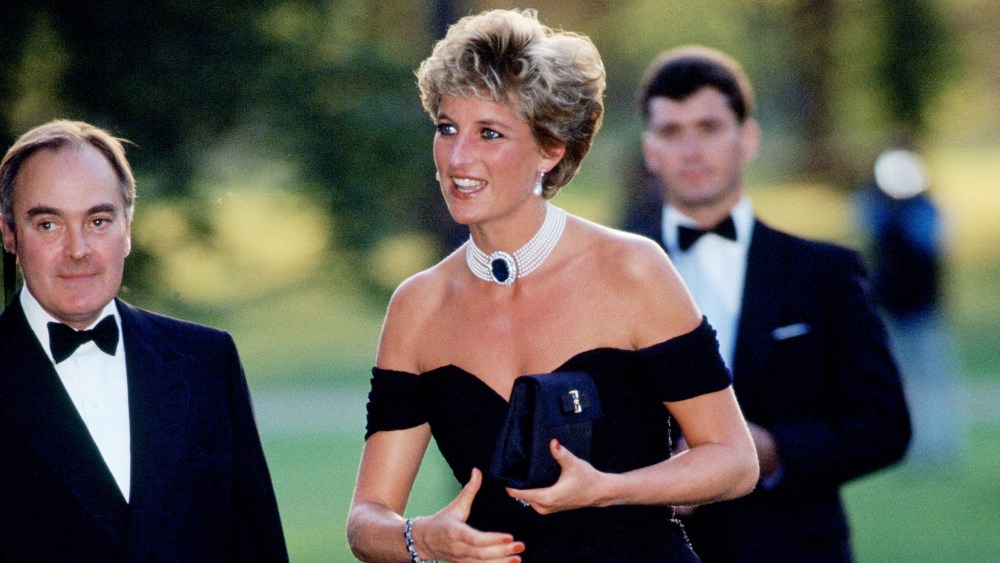 Diana, Princess of Wales wearing the revenge dress by Christina Stamboulian.