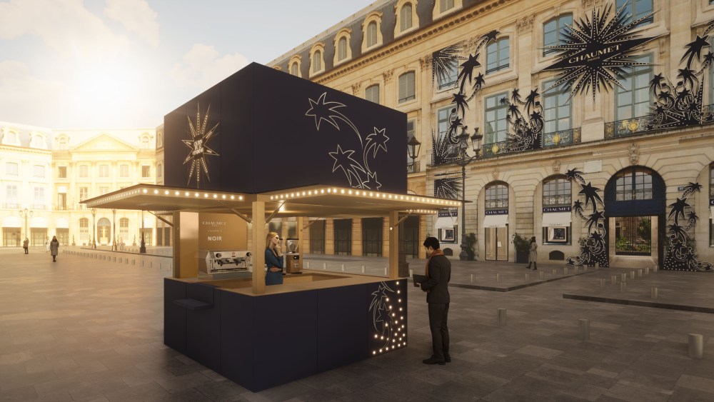A rendering of the coffee kiosk.