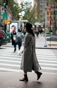 On the street in New York City.