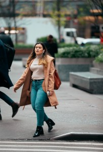 On the street in New York City.