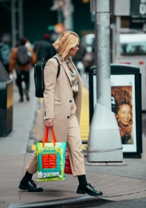 On the street in New York City.