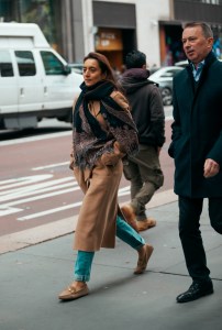 On the street in New York City.