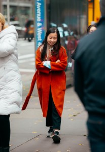 On the street in New York City.