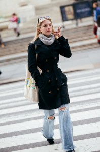 On the street in New York City.