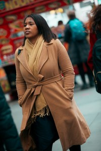 On the street in New York City.