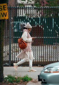 On the street in New York City.