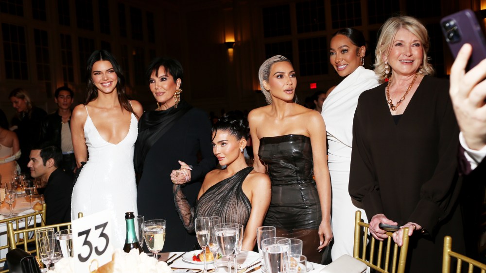Kendall, Kris and Kylie Jenner with Kim Kardashian, Lala Anthony and Martha Stewart.