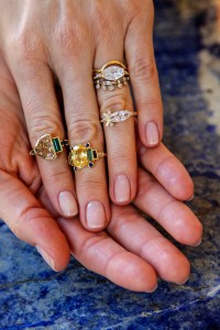Rings displayed by Caitlin Mociun.