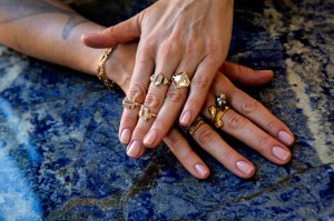 Rings displayed by Caitlin Mociun.