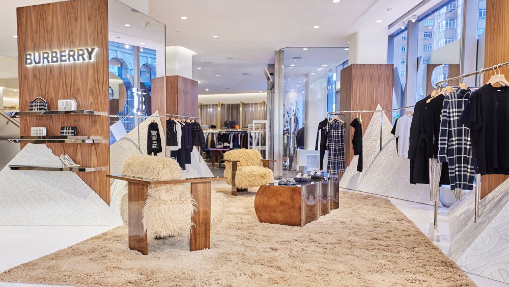 The Burberry pop-up shop at Nordstrom.