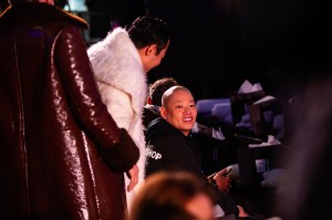 Ezra J. William and Jason Wu at the opening ceremony for Saks Fifth Avenue’s Holiday Windows and Light show on November 22, 2022 in New York City.