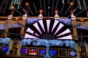 The scene at the opening ceremony for Saks Fifth Avenue’s Holiday Windows and Light show on November 22, 2022 in New York City.