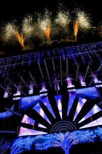 The scene at the opening ceremony for Saks Fifth Avenue’s Holiday Windows and Light show on November 22, 2022 in New York City.