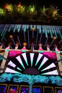 The scene at the opening ceremony for Saks Fifth Avenue’s Holiday Windows and Light show on November 22, 2022 in New York City.