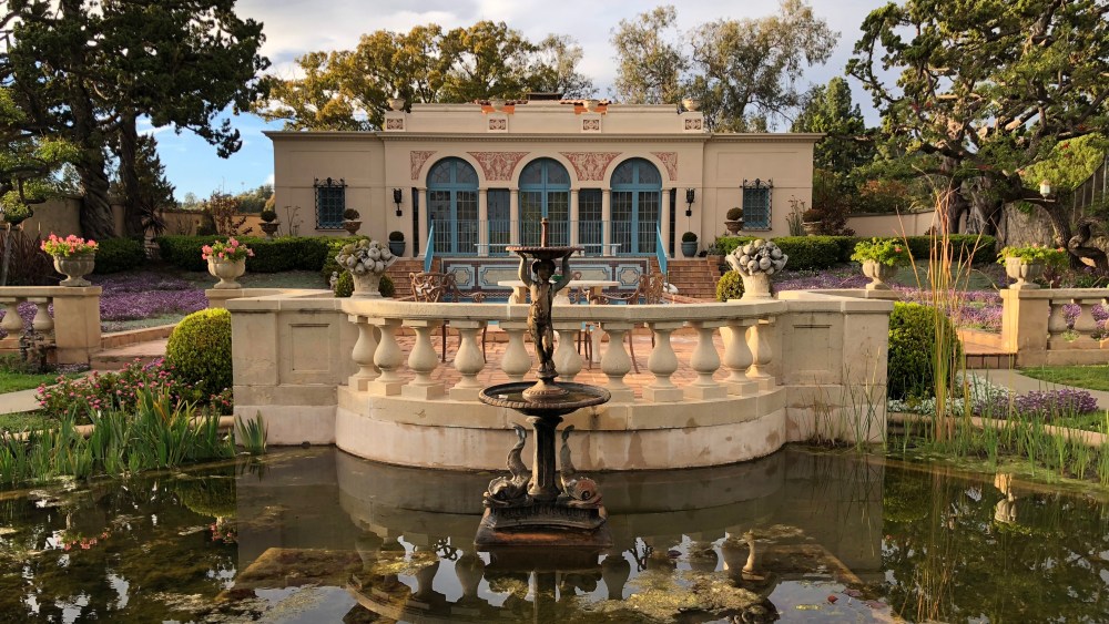 The pool pavilion at the Virginia Robinson Gardens.