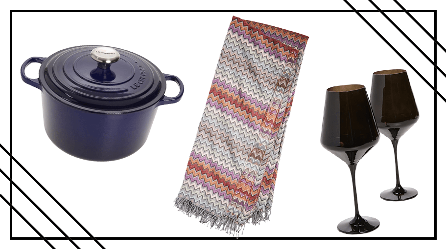 le creuset dutch oven, missoni blanket and wine glasses on sale for black friday 2022 home deals