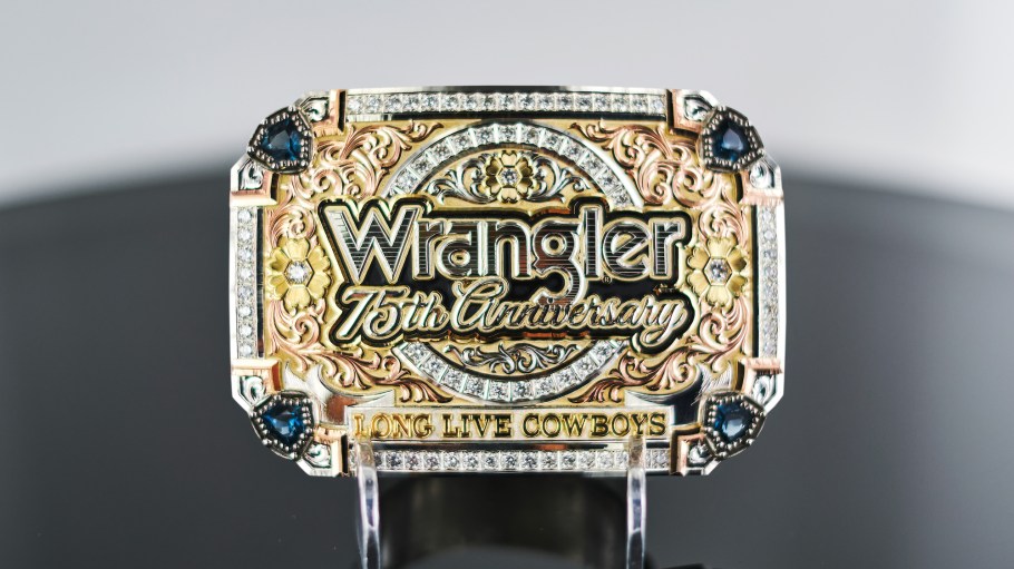 Wrangler is auctioning a 75th anniversary belt buckle to conclude its celebration this year.