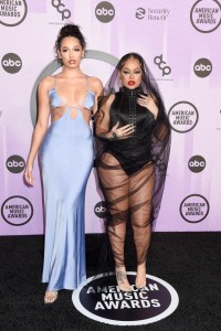 Brooklyn Nikole and Latto at the 2022 American Music Awards held at the Microsoft Theater at L.A. Live on November 20, 2022 in Los Angeles, California.