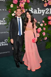 Mason Morfit and Jordana Brewster at the 2022 Baby2Baby Gala held at Pacific Design Center on November 12, 2022 in Los Angeles, California.